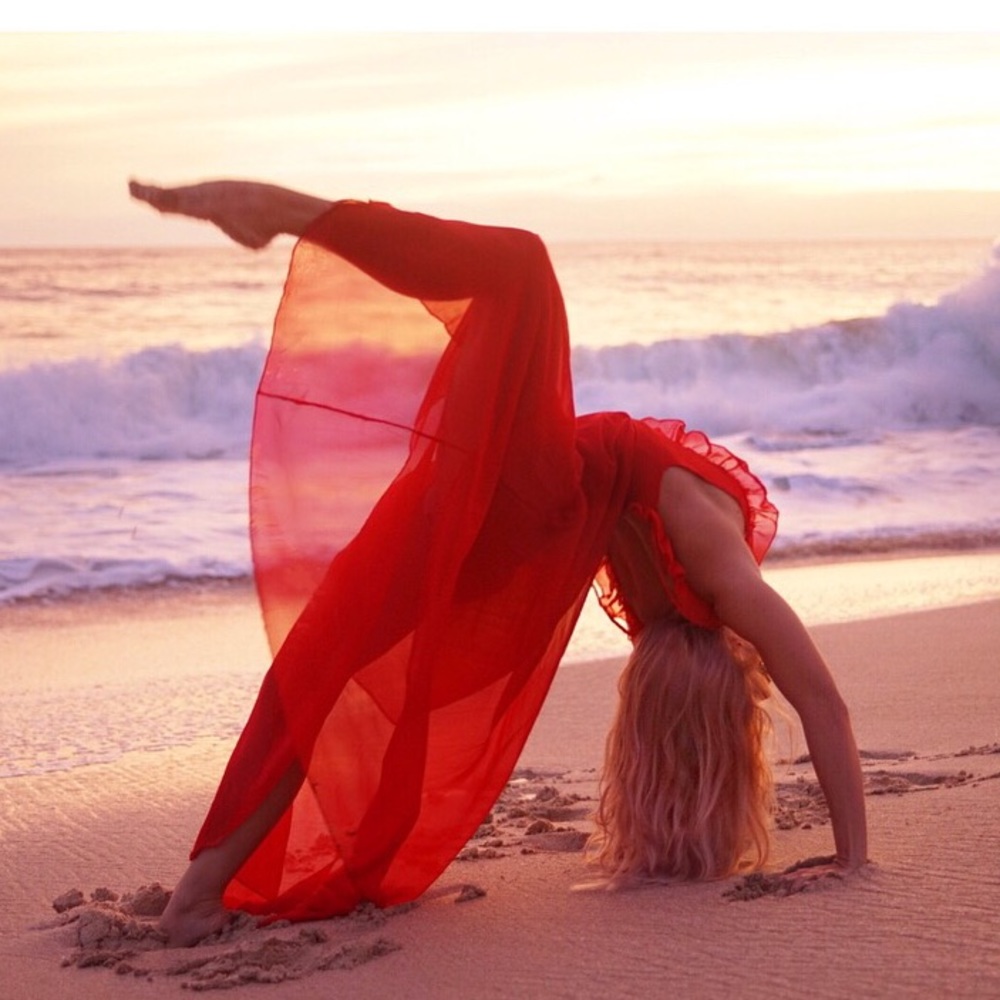 Bright Red sheer dress